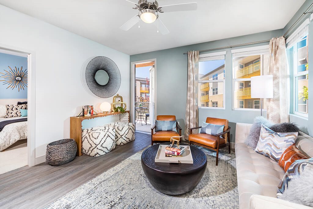 Living room at The Braydon Apartments in Napa CA